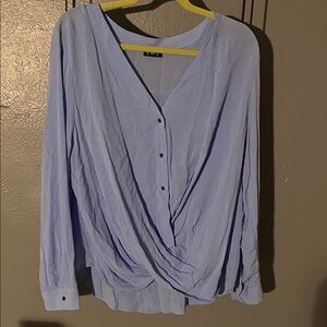 a.n.a Soft Blue Draped Blouse
